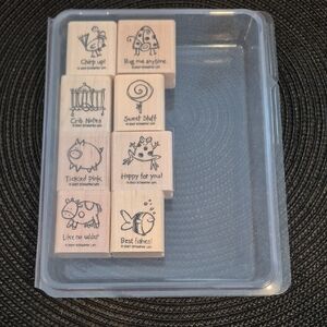 STAMPIN' UP! Retired 2007 'Very Punny' Stamp Set, Set of 8 Stamps